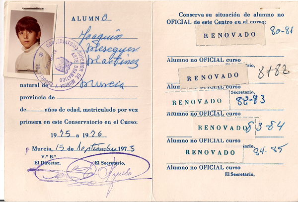 Carnet Conservatorio